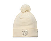 Dámský Kulich New Era - MLB Metallic Pom Beanie - NY Yankees - Cream