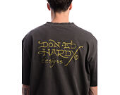 Triko Ed Hardy - Battle Of The Dragons Relaxed Tshirt - Charcoal