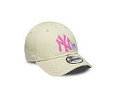 Dětská Kšiltovka New Era - MLB Dino Icon 9FORTY - NY Yankees - Stone / Fuchsia