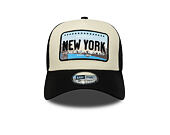 Kšiltovka New Era - Branded Licence Plate 9FORTY A-Frame Trucker - Black / Stone