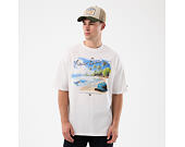 Triko New Era - Branded Beach Graphic Oversized Tee - White