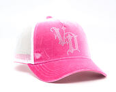Dámská Kšiltovka Von Dutch - Baseball - Velvet Rhinestone Logo - White / Pink