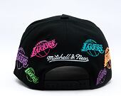 Kšiltovka Mitchell & Ness - NBA 404 Club Neon Pro Snapback - Los Angeles Lakers - Black