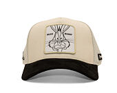Kšiltovka Capslab - Looney Tunes Trucker - Bugs Bunny Line Art Suede Visor - Off White / Black