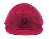 Kšiltovka HUF Cord Script 6 panel Ruby Strapback