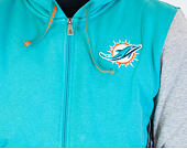 Mikina s kapucí New Era NFL Team Miami Dolphins Full Zip Hoody Teal