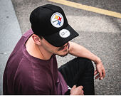 Kšiltovka New Era 9FORTY Trucker NFL Pittsburgh Steelers Black/White Snapback