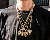Pozlacený Řetízek na krk King Ice The 14K Gold Harley Quinn Necklace from Suicide Squad