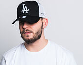 Kšiltovka New Era 9FORTY Clean Trucker Los Angeles Dodgers Snapback Black / Optic White