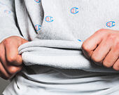 Mikina S Kapucí Champion Hooded Mini Logo All Over Print Sweatshirt Grey