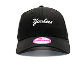 Dámská New Era Wordmark New York Yankees 9FORTY Black/White Strapback