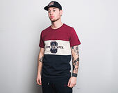 Triko New Era World Hood Tri Colour Tee Cardinal/Nigh Shift Navy/Satin
