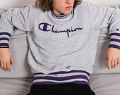 Mikina Champion Crewneck Sweatshirt Classic Logo Grey/Purple