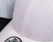 Kšiltovka New Era Seersucker New York Yankees 9FORTY Strapback Pink / Optic White