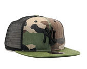 Kšiltovka New Era Trucker Washed Camo New York Yankees 9FIFTY Woodland Camo Snapback