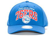 Kšiltovka Mitchell & Ness NBA Team Arch Pinch Panel 110 Philadelphia 76ers Blue Snapback