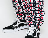 Tepláky Champion Elastic Cuff Pants All Over Logo Dark Navy