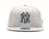 Kšiltovka New Era 9FIFTY New York Yankees Heather Essential Heather Grey/Black Snapback