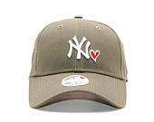 Dámská Kšiltovka New Era 9FORTY New York Yankees Heart Olive Strapback