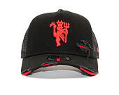 Kšiltovka New Era 9FORTY Trucker Distressed Manchester United FC Black Snapback