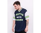 Triko New Era NFL Stripe Sleeve Oversized Tee Seattle Seahawks Oceanside Blue