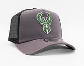 Kšiltovka New Era 9FORTY A-FRAME Trucker NBA Dark Base Team Milwaukee Bucks Graphite