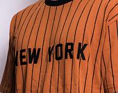 Triko New Era Oversized New York Pinstripe Tee Toffee / Black