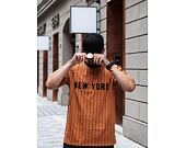 Triko New Era Oversized New York Pinstripe Tee Toffee / Black