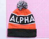 Kulich Alpha Industries Block Bobble Beanie Darkgreen/Orange