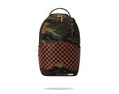Batoh Sprayground Shark Shape Checkered Camo / Brown Backpack