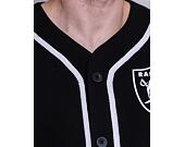 Triko New Era Distressed Logo Button Up Tee Las Vegas Raiders Black