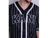 Dres Karl Kani Serif Pinstripe Baseball Shirt black/white