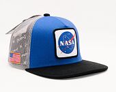Kšiltovka Capslab NASA Snapback Trucker CL/NASA/1/US1 Royal Blue / Grey / Black
