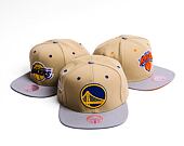Kšiltovka Mitchell & Ness CLASSIC CANVAS SNAPBACK Golden State Warriors Tan