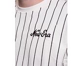 Triko New Era Oversized Pinstripe Tee Off White/Maroon