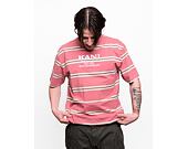 Triko Karl Kani Retro Stripe Tee rose/brown/light sand