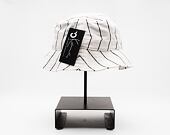 Klobouk Karl Kani Signature Pinstripe Bucket Hat white/black