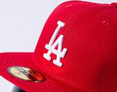 Kšiltovka New Era 59FIFTY MLB Basic Los Angeles Dodgers Fitted Scarlet / White