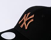 Dámská kšiltovka New Era 9FORTY Womens MLB Metallic Logo New York Yankees Black / Shiny Rose Gold