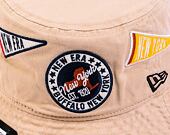 Klobouk New Era Heritage All Over Patch Bucket Oat Milk