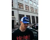 Kšiltovka New Era 9FORTY A-Frame Trucker MLB Team Script Los Angeles Dodgers Dark Royal / White