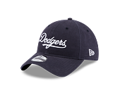 Kšiltovka New Era 9TWENTY MLB Team Script Los Angeles Dodgers Dark Royal / Optic White