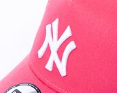 Kšiltovka New Era 9FORTY A-Frame Trucker MLB League Essential New York Yankees Litmus Pink / White