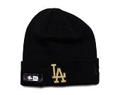 Kulich New Era MLB Metallic Badge Beanie Los Angeles Dodgers Black / Metallic Gold