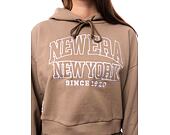 Dámská mikina New Era Arch Wordmark Crop Hoody Ash Brown / White