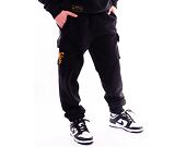 Tepláky New Era Script Cargo Joggers - Black / Metallic Gold