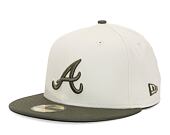 Kšiltovka New Era 59FIFTY MLB White Crown Atlanta Braves Cooperstown Off White / New Olive