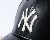 Kšiltovka New Era - MLB Image Drop - Leather 9FORTY - NY Yankees - Black / Off White