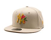Kšiltovka New Era - MLB Floral 9FIFTY - NY Yankees - Stone / Yellow