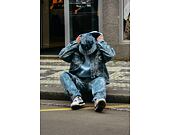 Bunda Karl Kani - Og K Distress Camo Os Denim Jacket - medium blue